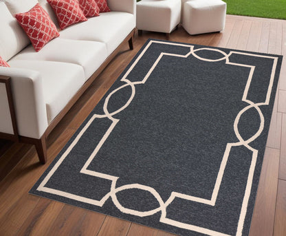 5' X 7' Gray Handmade Indoor Outdoor Area Rug