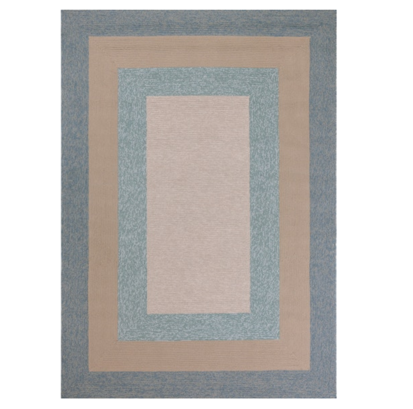 8' X 11' Blue and Beige Handmade Indoor Outdoor Area Rug