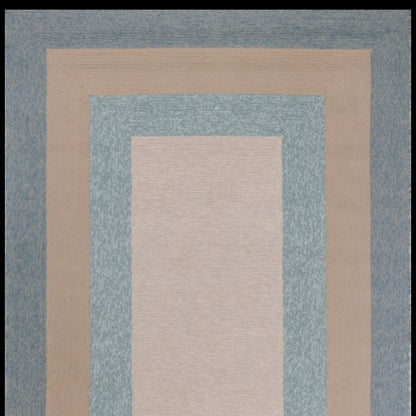 8' X 11' Blue and Beige Handmade Indoor Outdoor Area Rug