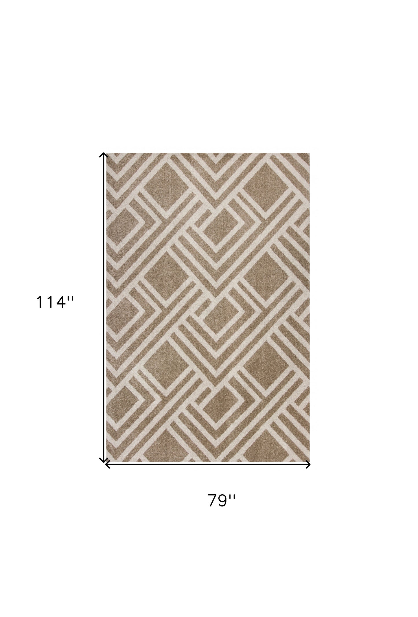 2' X 4' Beige Geometric Indoor Outdoor Area Rug