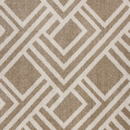 2' X 4' Beige Geometric Indoor Outdoor Area Rug