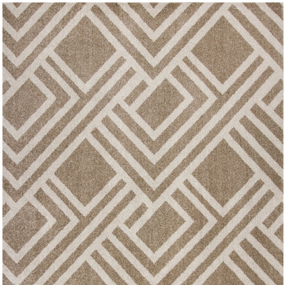 2' X 4' Beige Geometric Indoor Outdoor Area Rug