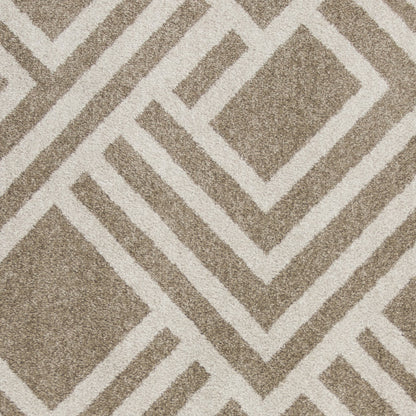 2' X 4' Beige Geometric Indoor Outdoor Area Rug