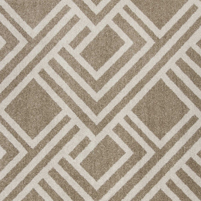 2' X 4' Beige Geometric Indoor Outdoor Area Rug