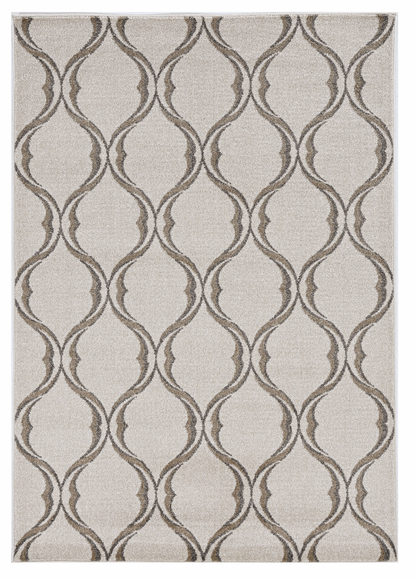 7' X 10' Ivory Moroccan Indoor Outdoor Area Rug