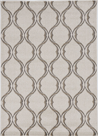 7' X 10' Ivory Moroccan Indoor Outdoor Area Rug