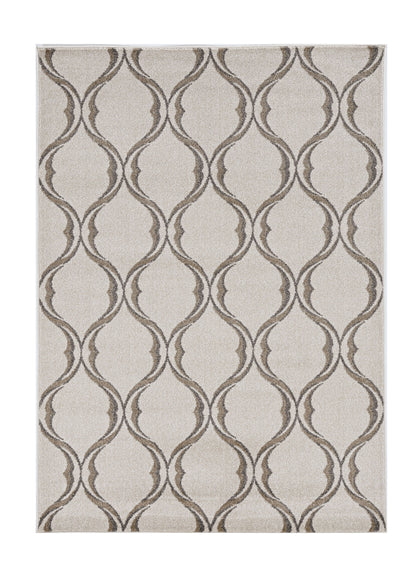 7' X 10' Ivory Moroccan Indoor Outdoor Area Rug