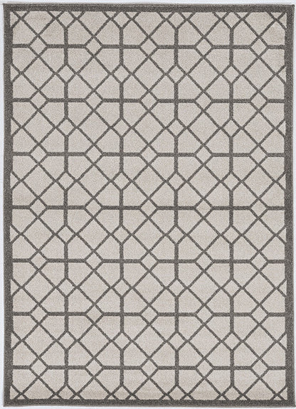 2' X 3' Ivory Or Grey Diamond Pattern Accent Rug