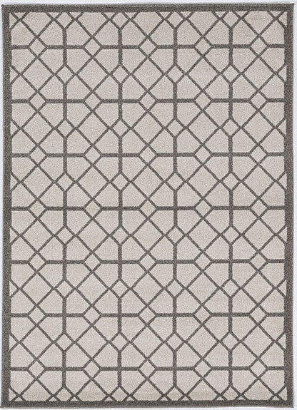 2' X 3' Ivory Or Grey Diamond Pattern Accent Rug