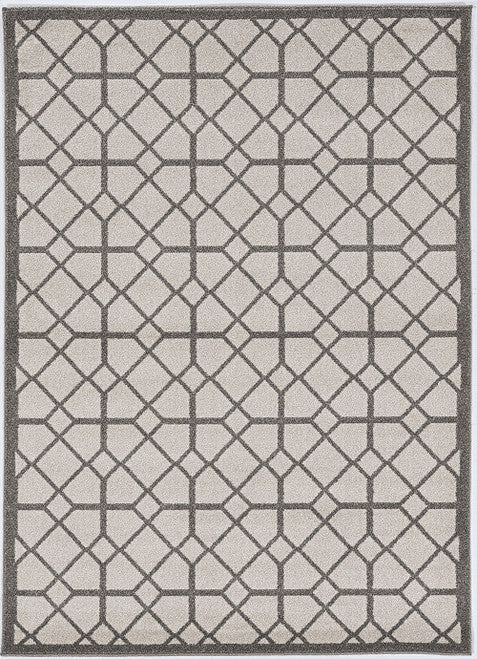 2' X 3' Ivory Or Grey Diamond Pattern Accent Rug