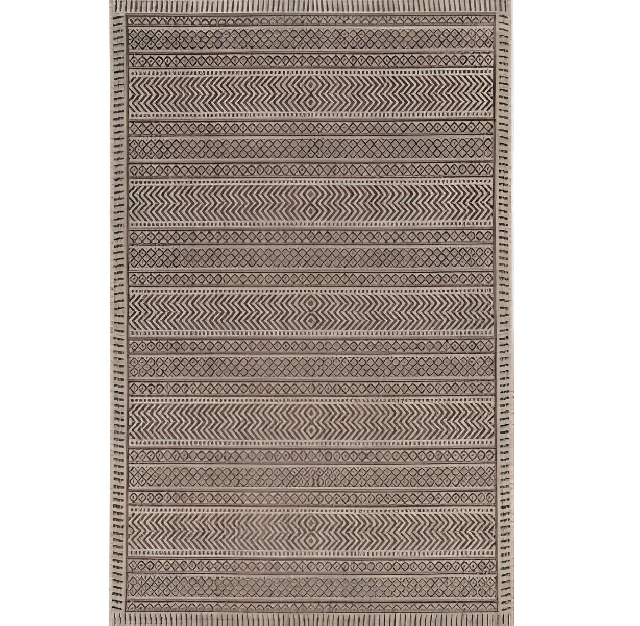 3' X 4' Brown Geometric Indoor Outdoor Area Rug