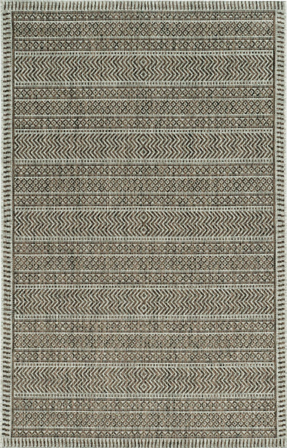 5' X 8' Brown Southwestern Indoor Outdoor Area Rug