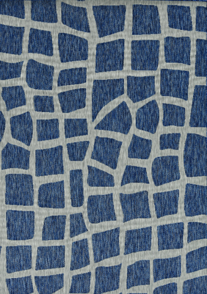 3' X 4' Blue and Gray Abstract Indoor Outdoor Area Rug