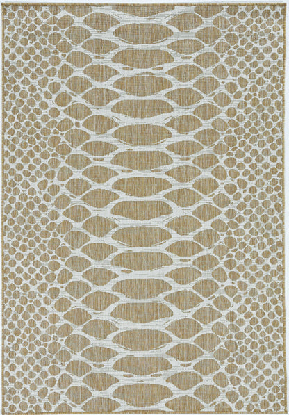 3' X 4' Ivory Abstract Indoor Outdoor Area Rug