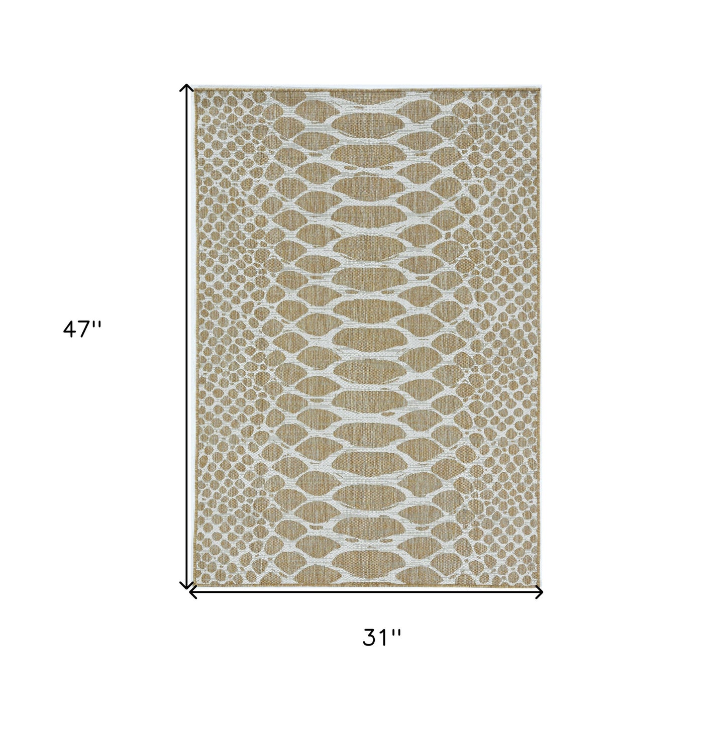 3' X 4' Ivory Abstract Indoor Outdoor Area Rug