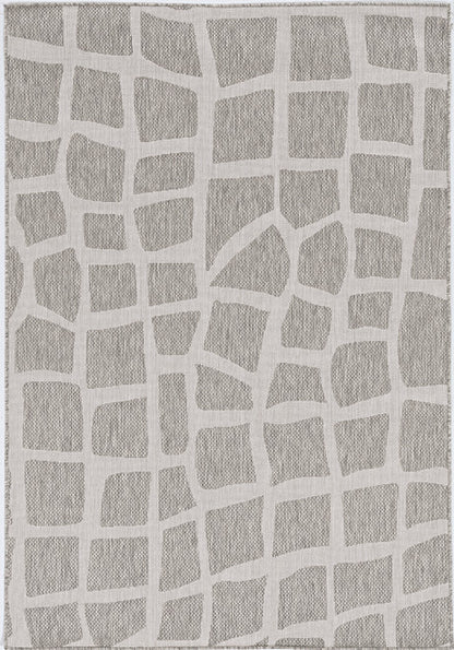 5' X 8' Gray Abstract Indoor Outdoor Area Rug