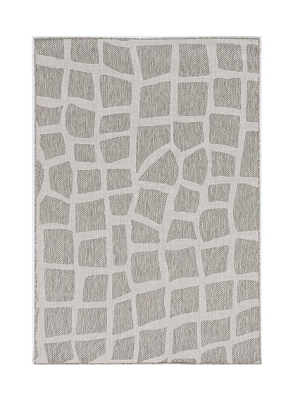 5' X 8' Gray Abstract Indoor Outdoor Area Rug