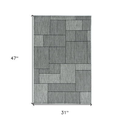 3' X 4' Gray Southwestern Indoor Outdoor Area Rug