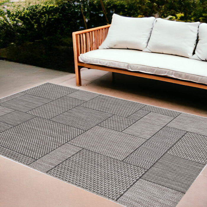 3' X 4' Gray Southwestern Indoor Outdoor Area Rug