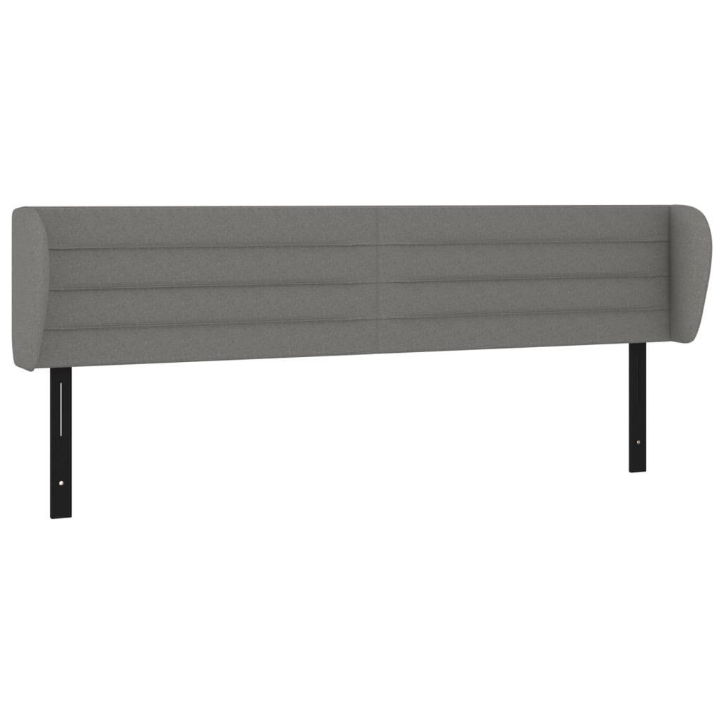 Headboard with Ears Dark Gray 64.2"x9.1"x30.7"/34.6" Fabric