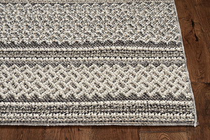 3' X 8' Gray Southwestern Indoor Outdoor Area Rug