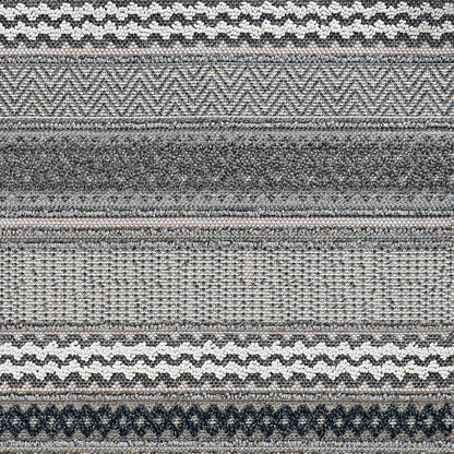 3' X 8' Gray and Ivory Southwestern Indoor Outdoor Area Rug