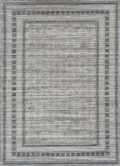 4' X 6' Gray Chevron Indoor Outdoor Area Rug