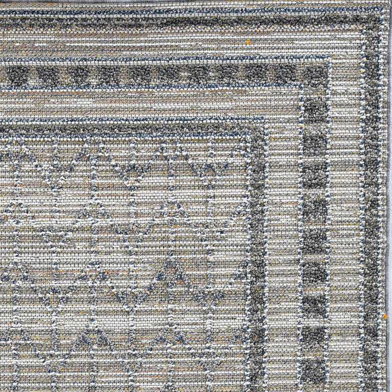 4' X 6' Gray Chevron Indoor Outdoor Area Rug