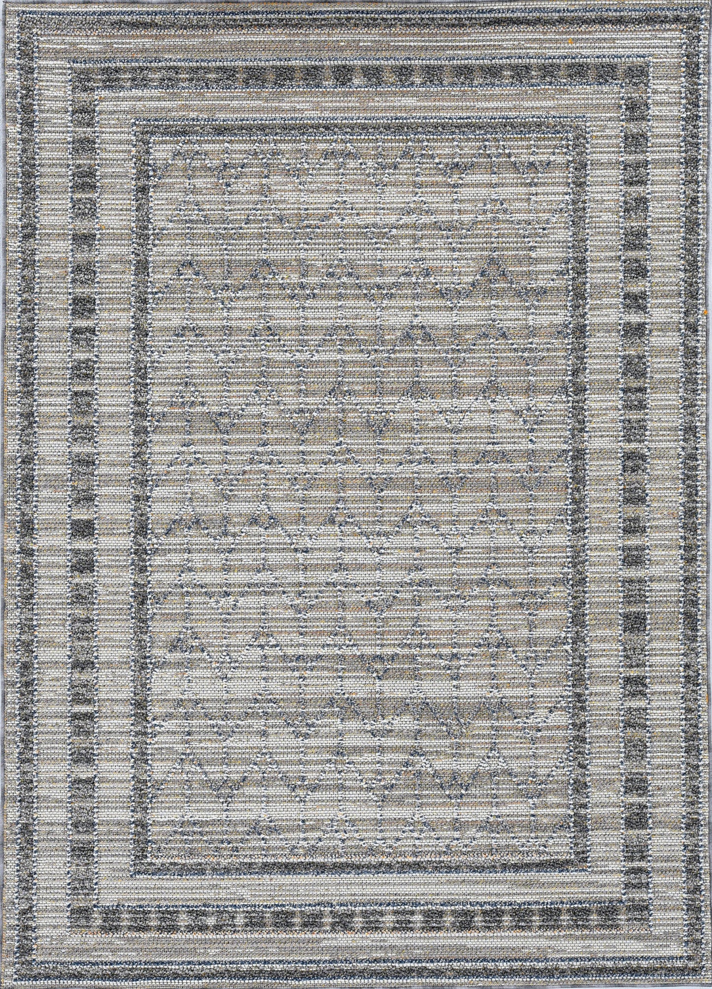 4' X 6' Gray Chevron Indoor Outdoor Area Rug