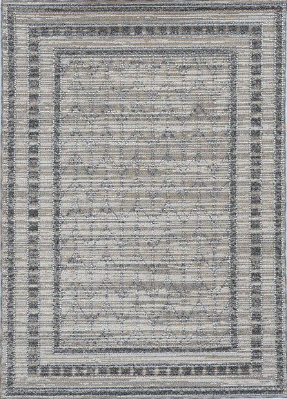 4' X 6' Gray Chevron Indoor Outdoor Area Rug