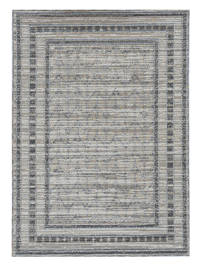 4' X 6' Gray Chevron Indoor Outdoor Area Rug