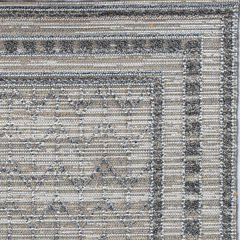 4' X 6' Gray Chevron Indoor Outdoor Area Rug