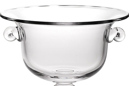 11" Clear Mouth  Blown Crystal Round Pedestal Centerpiece Bowl