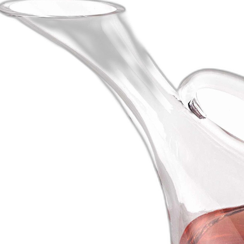 Mouth Blown Glass Wine Carafe  32 Oz