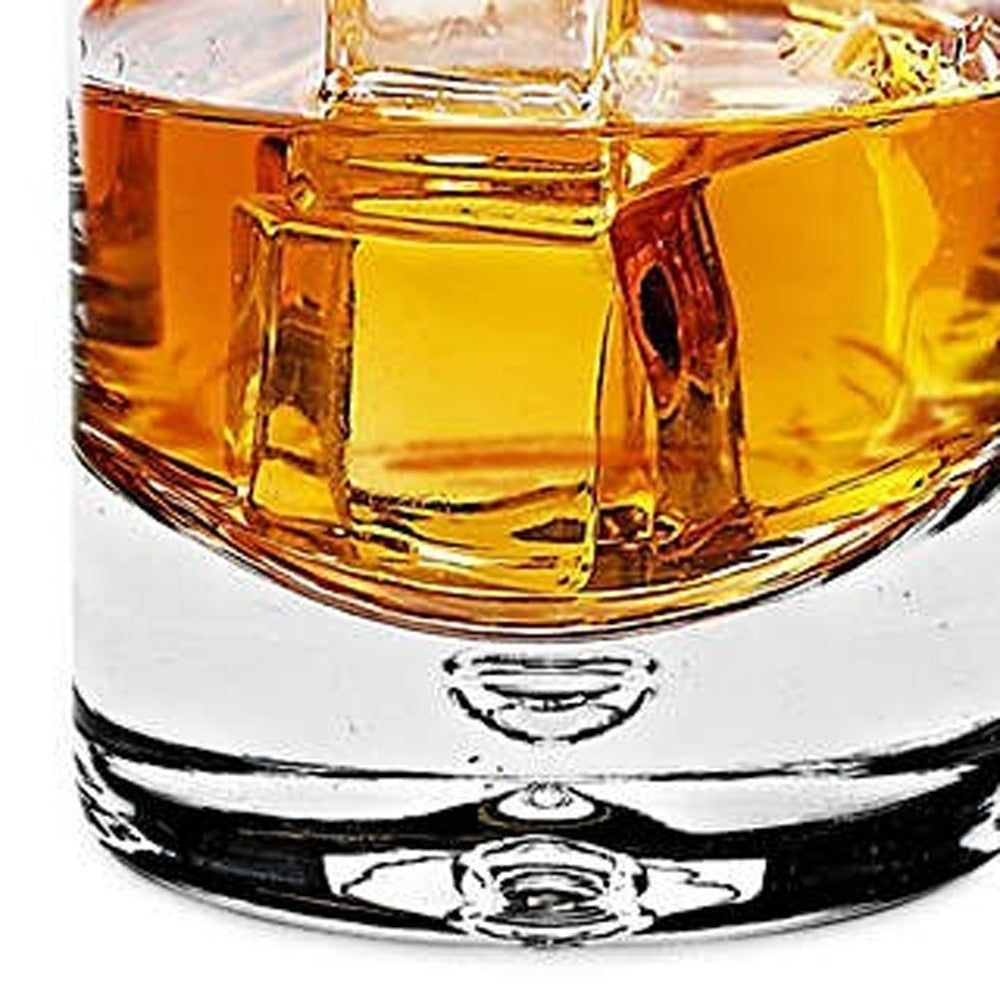 4 Pc Set Single Old Fashioned Lead Free Crystal Scotch Glass  6 Oz