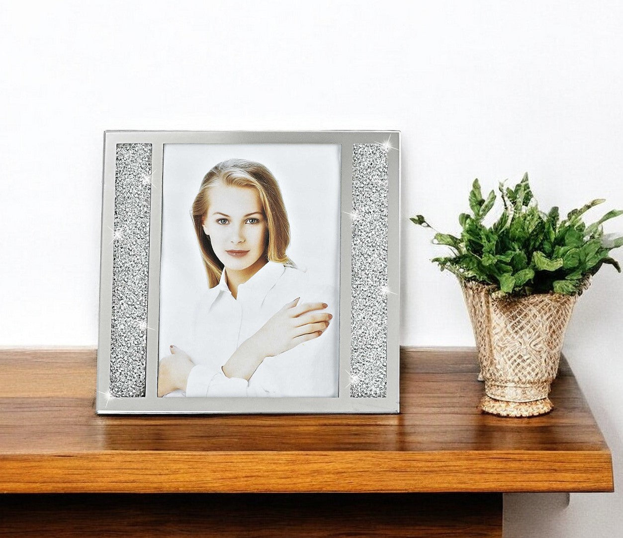 5 X 7 Silver Crystalized Picture Frame