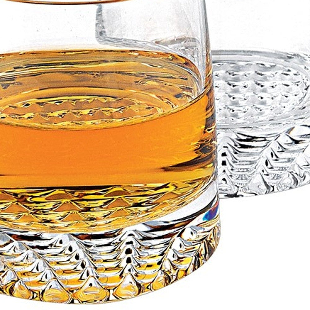 Mouth Blown European Crystal 5 Pc Whiskey Set