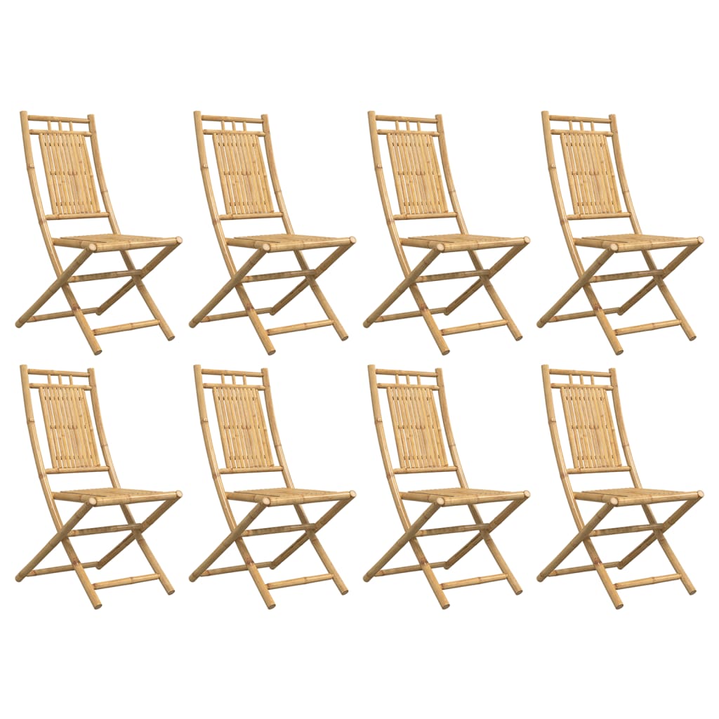 Folding Patio Chairs 8 pcs 18.1"x26"x39" Bamboo