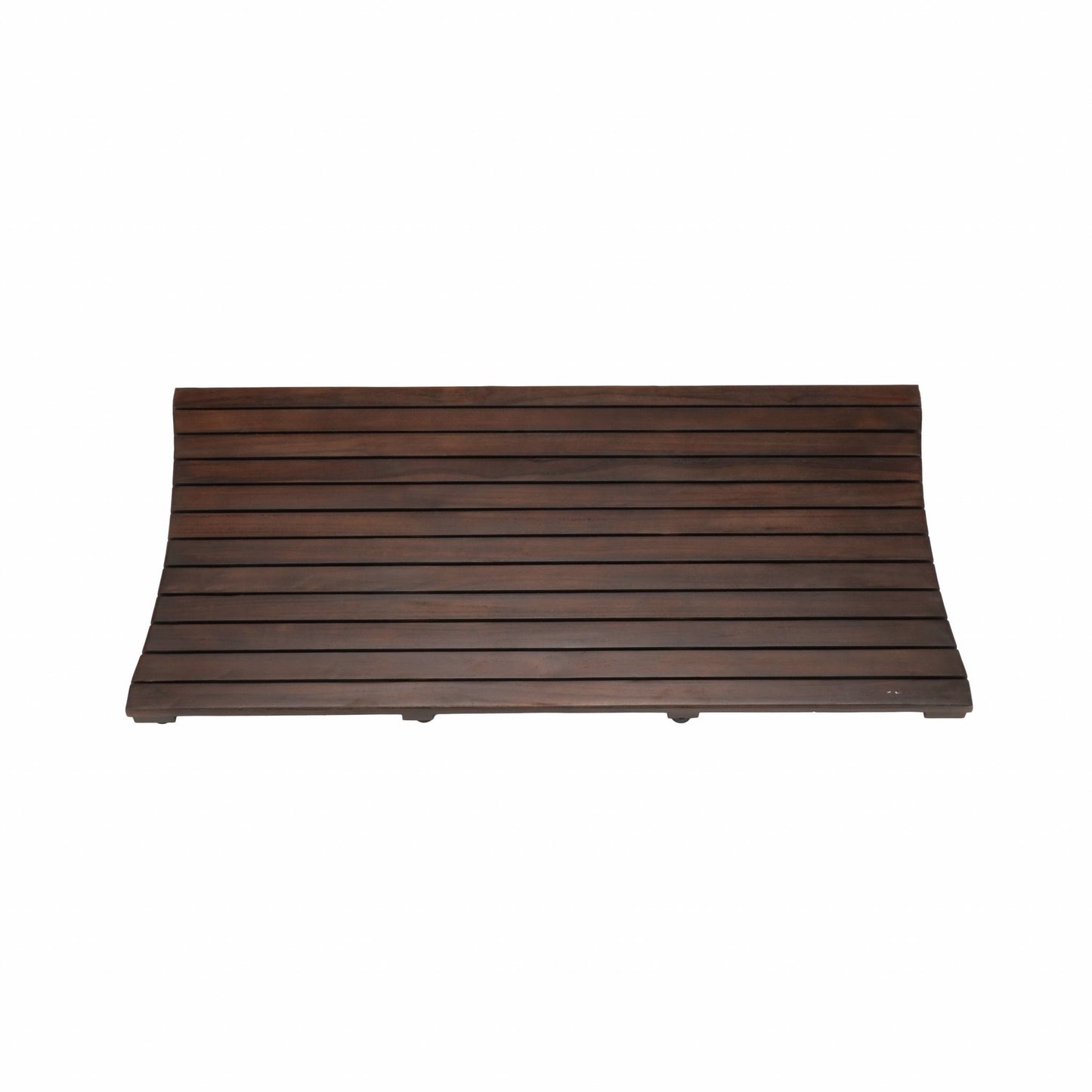 40" Dark Brown Teak Wood Bath Mat