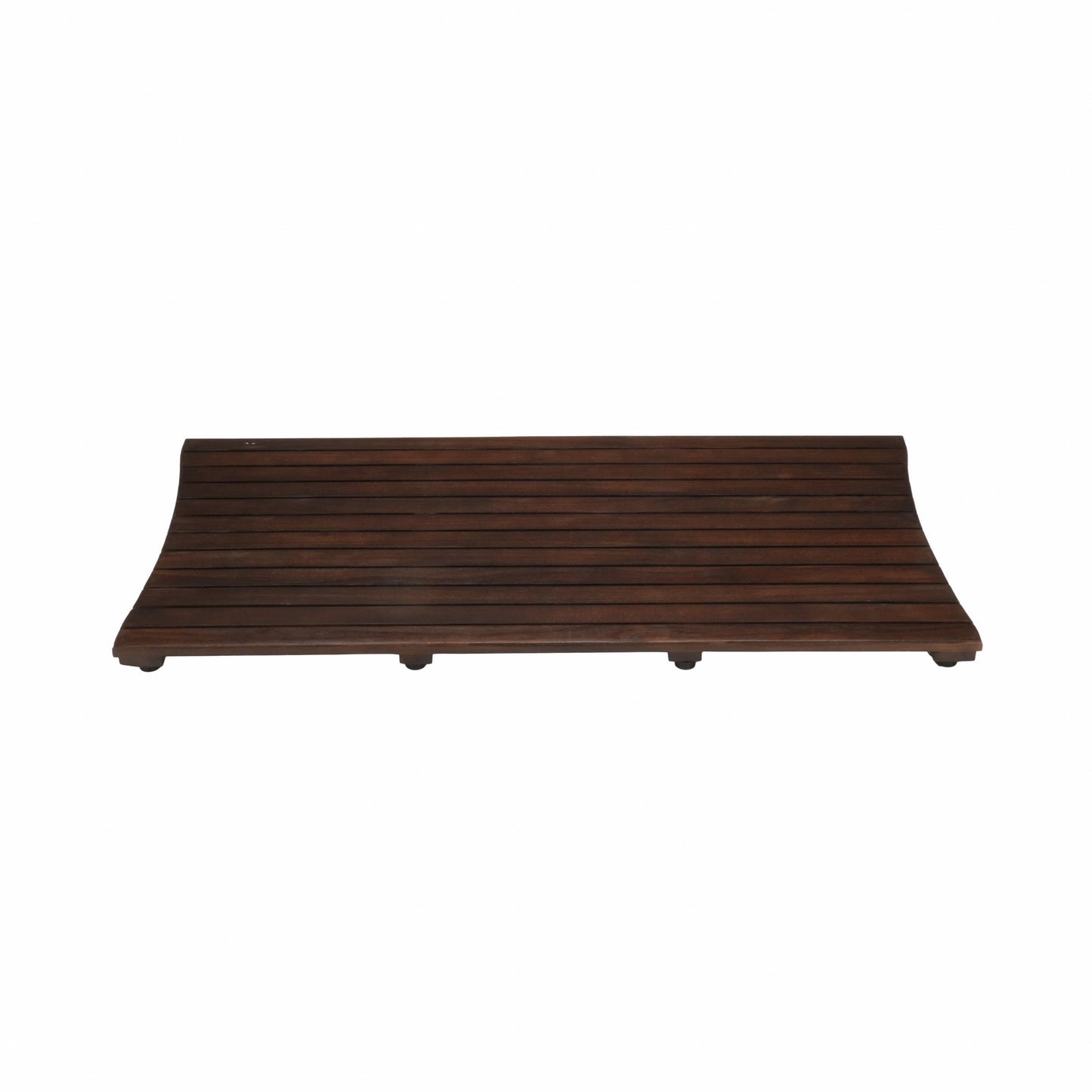 40" Dark Brown Teak Wood Bath Mat