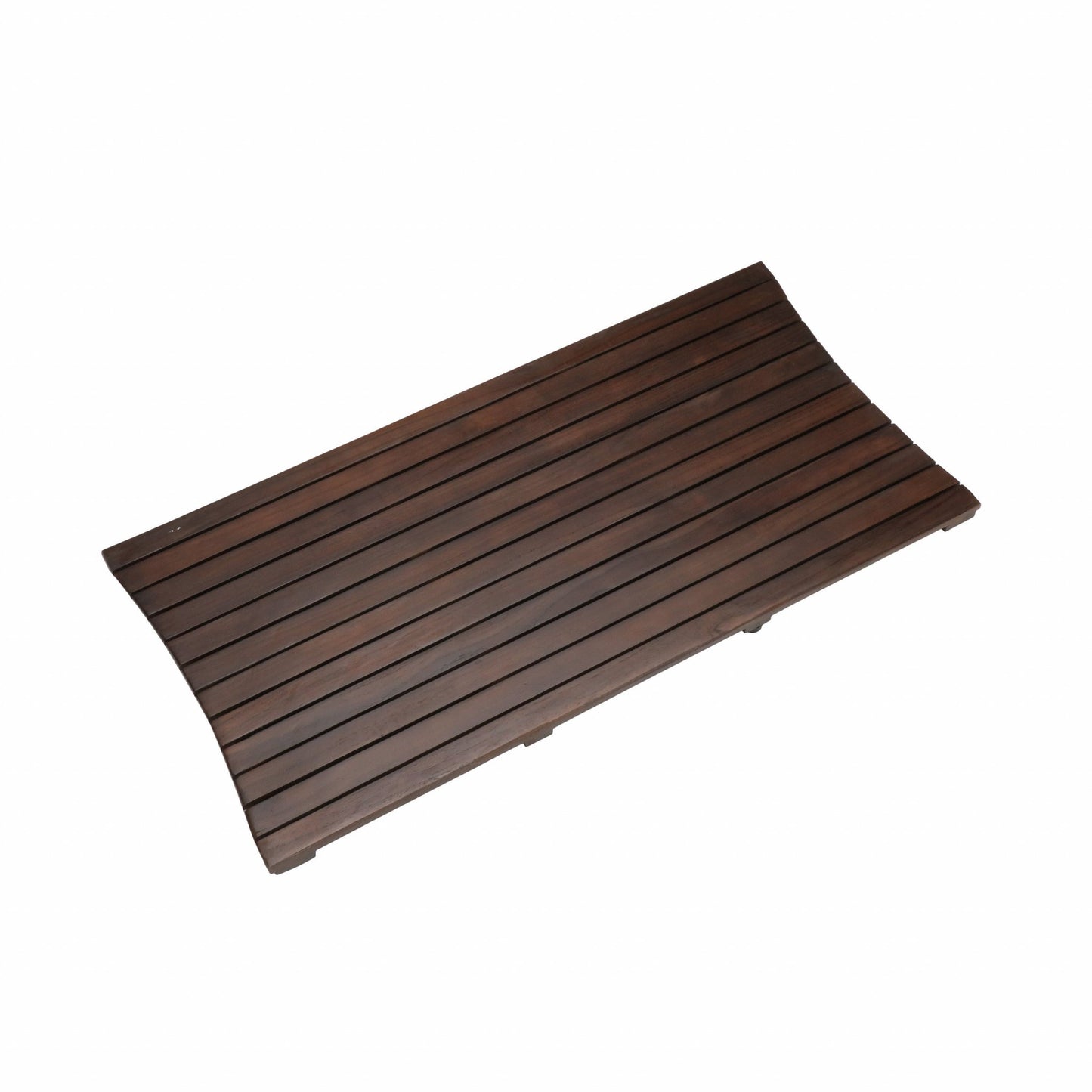 40" Dark Brown Teak Wood Bath Mat