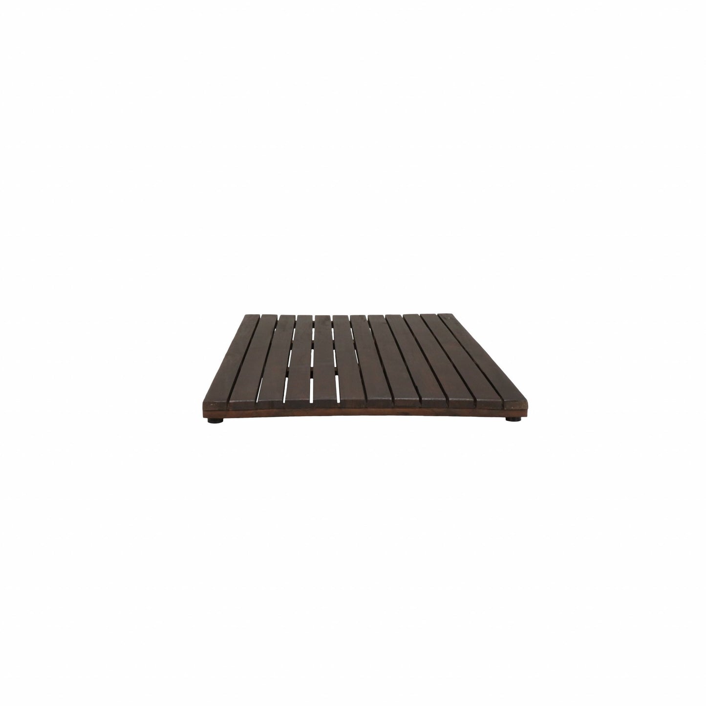 40" Dark Brown Teak Wood Bath Mat