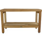 Rectangular Teak Shower Bench With Shelf In Natural Finish