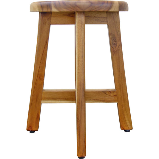 18" Natural Brown Backless Bar Chair