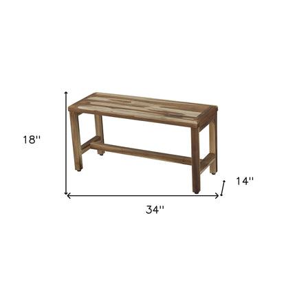 Rectangular Teak Shower Bench In Natural Finish