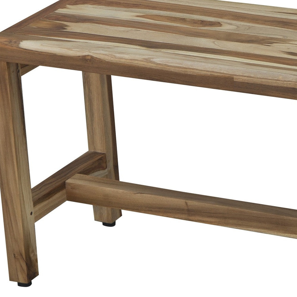 Rectangular Teak Shower Bench In Natural Finish