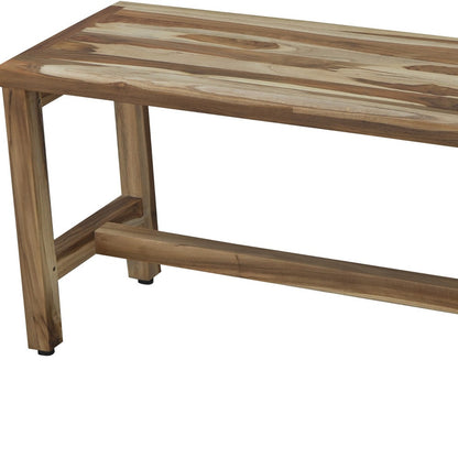 Rectangular Teak Shower Bench In Natural Finish