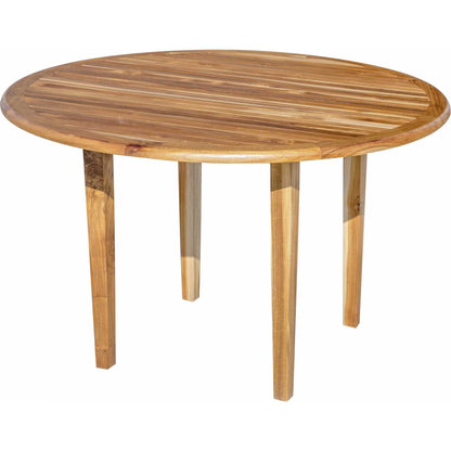 48" Natural Rounded Solid Wood Outdoor Dining Table