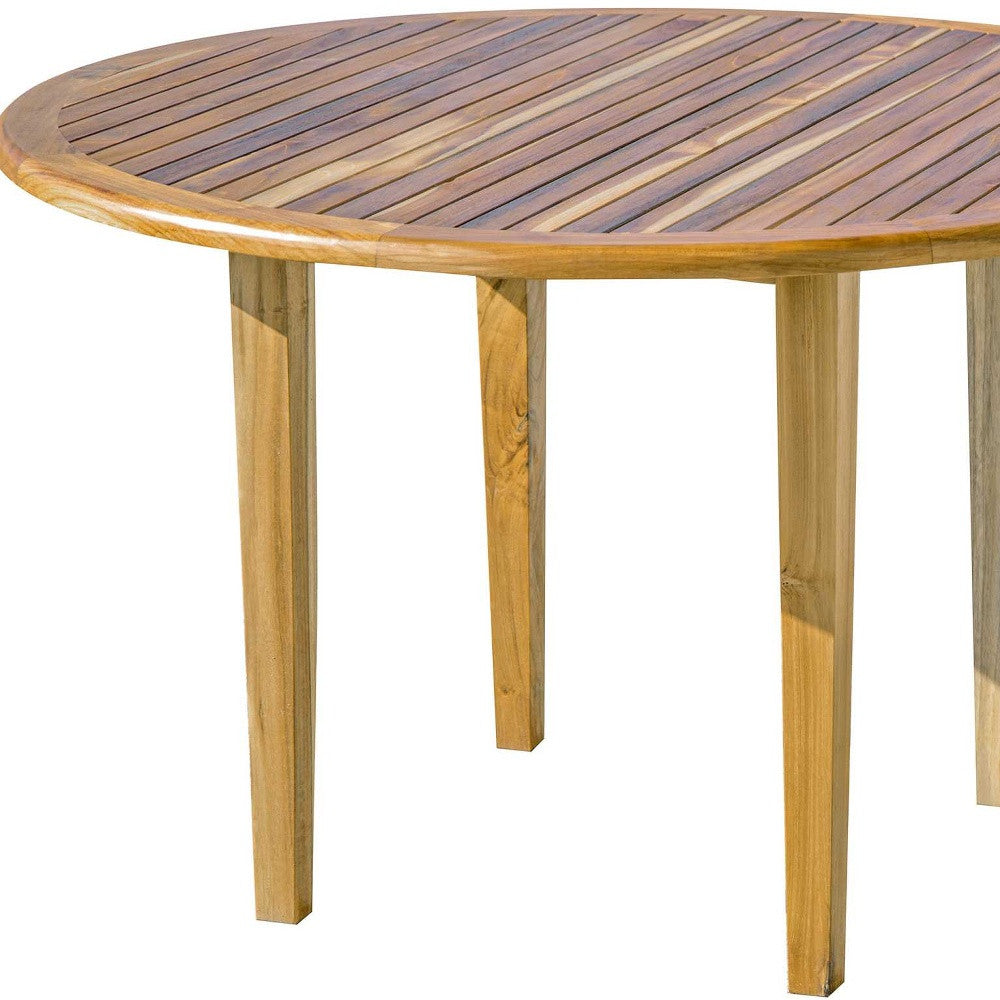 48" Natural Rounded Solid Wood Outdoor Dining Table