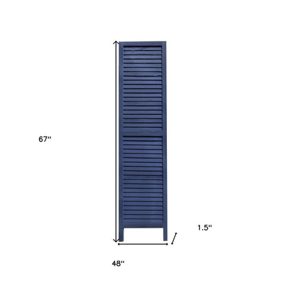 3 Panel Dark Blue Shutter Screen Room Divider